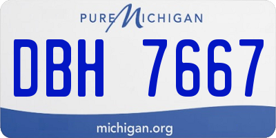 MI license plate DBH7667