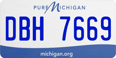 MI license plate DBH7669