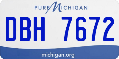MI license plate DBH7672