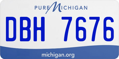 MI license plate DBH7676
