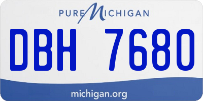 MI license plate DBH7680