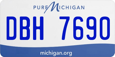 MI license plate DBH7690