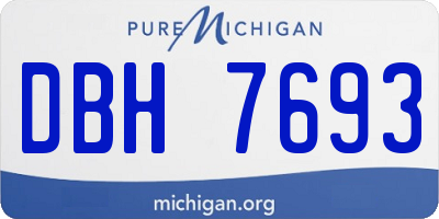 MI license plate DBH7693