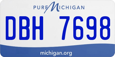 MI license plate DBH7698