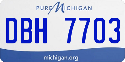 MI license plate DBH7703