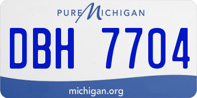 MI license plate DBH7704