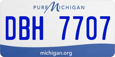 MI license plate DBH7707