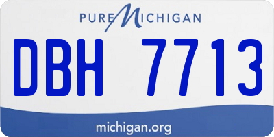 MI license plate DBH7713