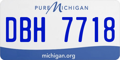 MI license plate DBH7718