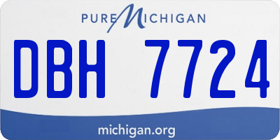 MI license plate DBH7724