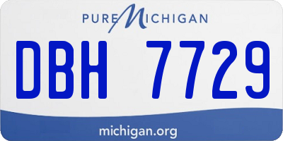 MI license plate DBH7729