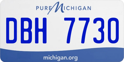 MI license plate DBH7730