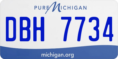 MI license plate DBH7734
