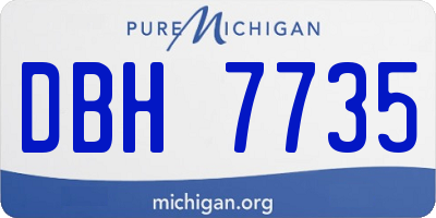 MI license plate DBH7735