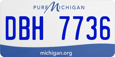 MI license plate DBH7736