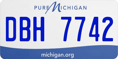 MI license plate DBH7742