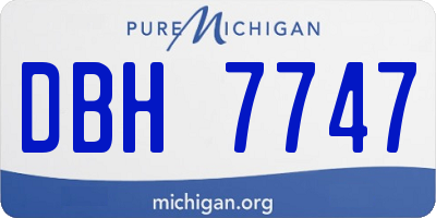 MI license plate DBH7747
