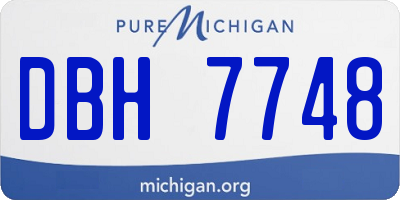 MI license plate DBH7748