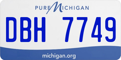 MI license plate DBH7749