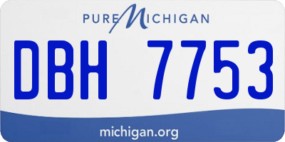MI license plate DBH7753