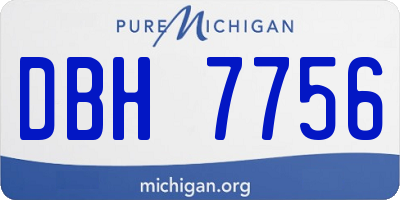 MI license plate DBH7756