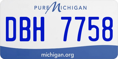 MI license plate DBH7758