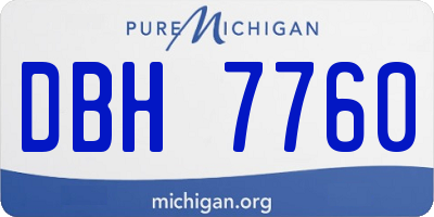 MI license plate DBH7760