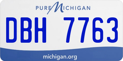 MI license plate DBH7763
