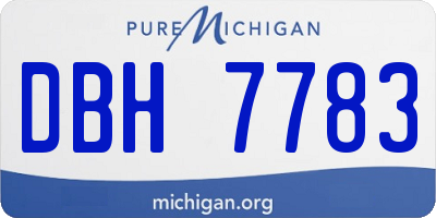 MI license plate DBH7783