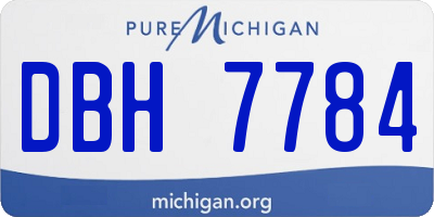 MI license plate DBH7784