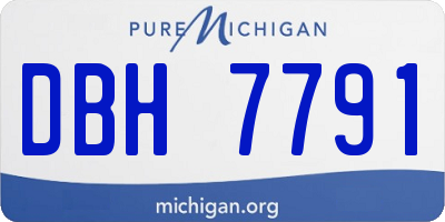 MI license plate DBH7791