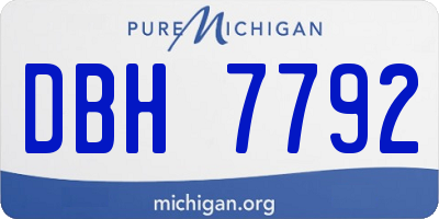 MI license plate DBH7792