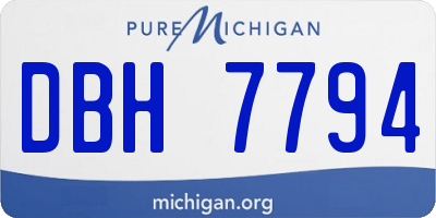 MI license plate DBH7794