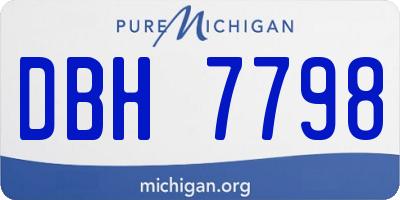MI license plate DBH7798