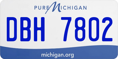 MI license plate DBH7802