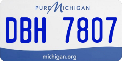 MI license plate DBH7807
