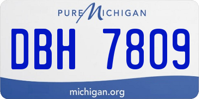 MI license plate DBH7809