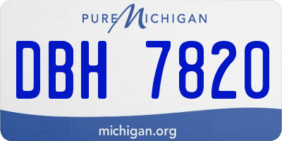 MI license plate DBH7820
