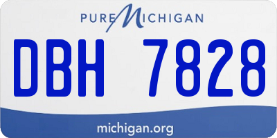 MI license plate DBH7828