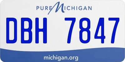 MI license plate DBH7847