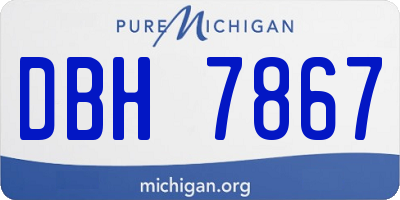 MI license plate DBH7867
