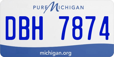 MI license plate DBH7874