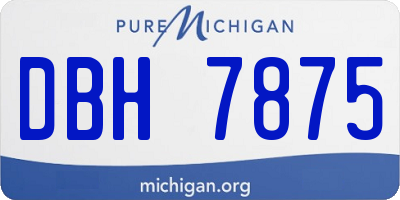 MI license plate DBH7875