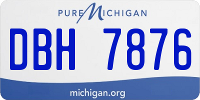 MI license plate DBH7876