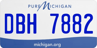 MI license plate DBH7882