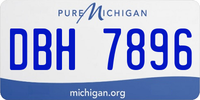 MI license plate DBH7896