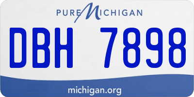 MI license plate DBH7898