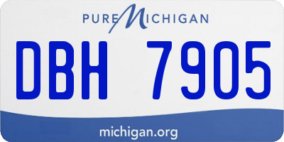 MI license plate DBH7905