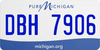 MI license plate DBH7906