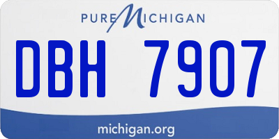 MI license plate DBH7907